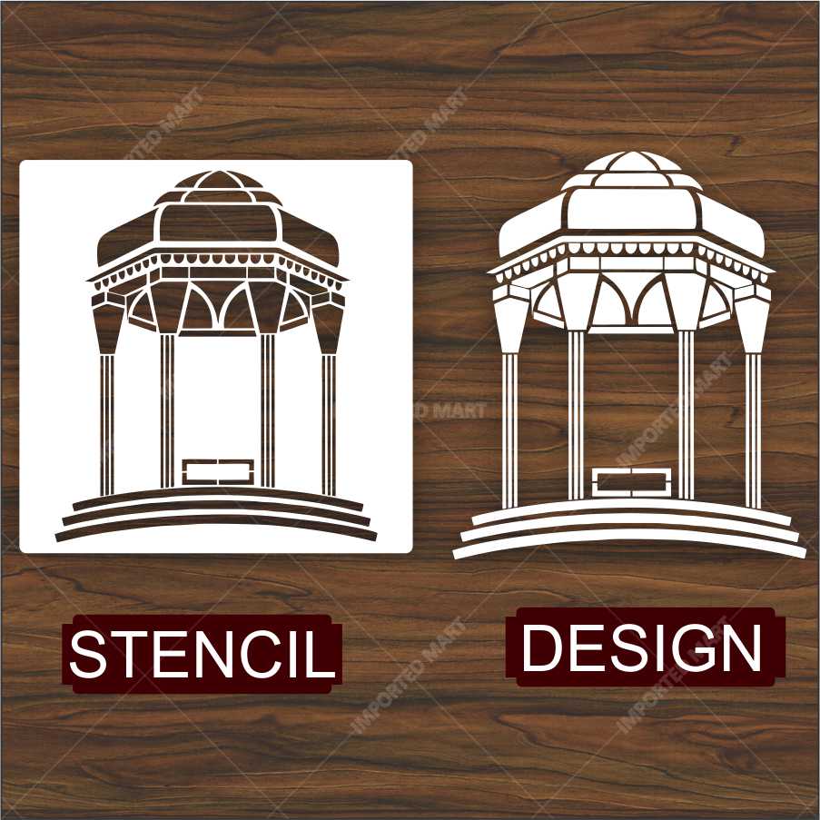 Islamic Geometric Arch Stencil – Decorative Mihrab Pattern Design ID#653 – ID# 174