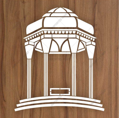 Islamic Geometric Arch Stencil – Decorative Mihrab Pattern Design ID#653 – ID# 174