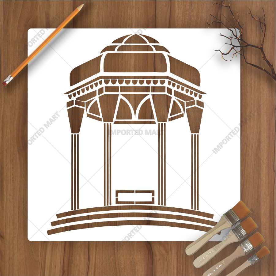 Islamic Geometric Arch Stencil – Decorative Mihrab Pattern Design ID#653 – ID# 174