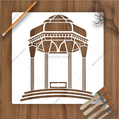 Islamic Geometric Arch Stencil – Decorative Mihrab Pattern Design ID#653 – ID# 174