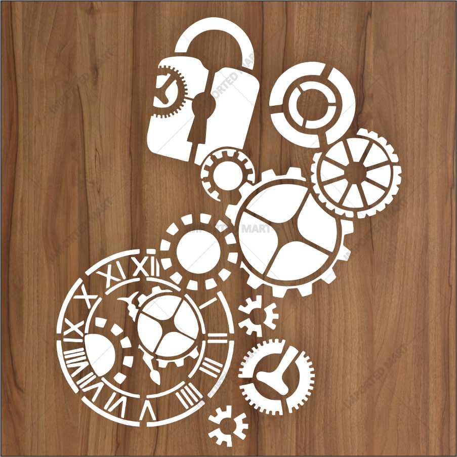 Vintage Roman Numeral Clock Stencil – Timeless Wall Clock Design ID#654 – ID# 173