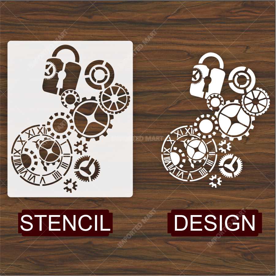 Vintage Roman Numeral Clock Stencil – Timeless Wall Clock Design ID#654 – ID# 173