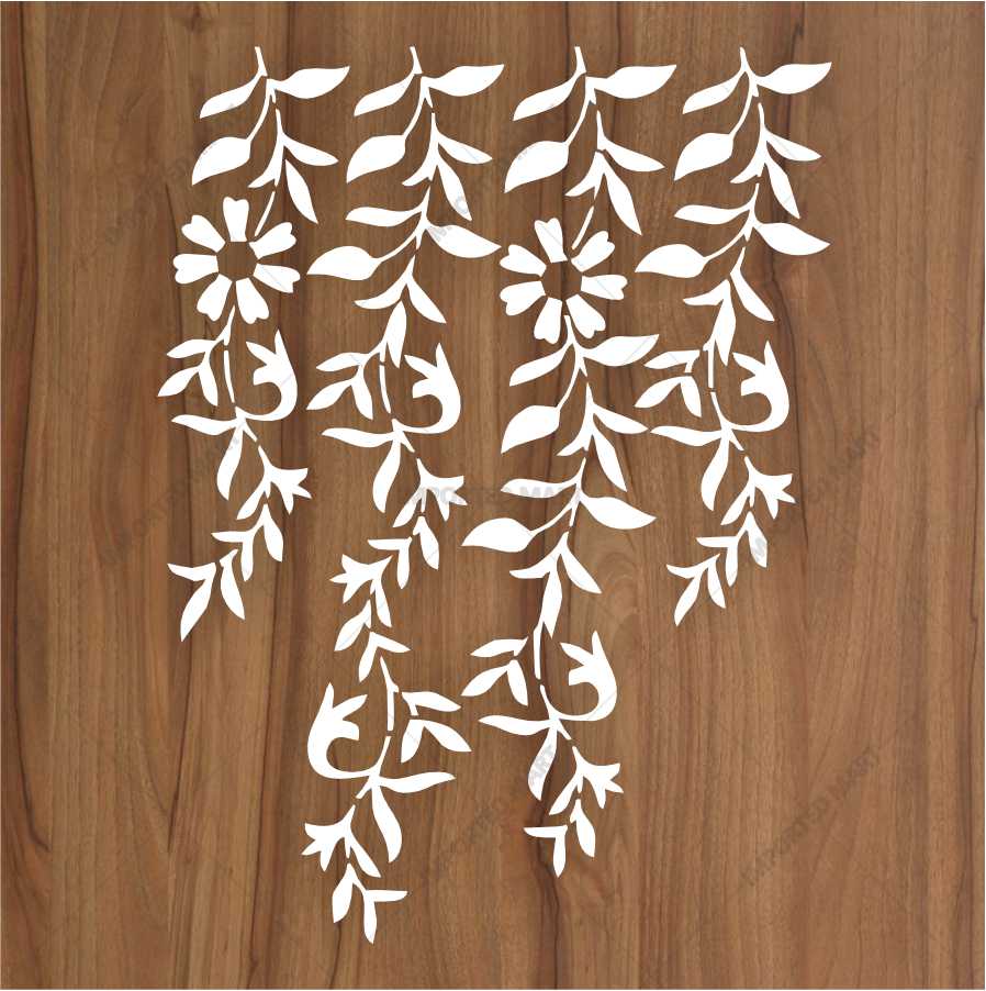 Hanging Floral Vines with Leaf Stencil – Botanical Wall Art Design ID#656 – ID# 172