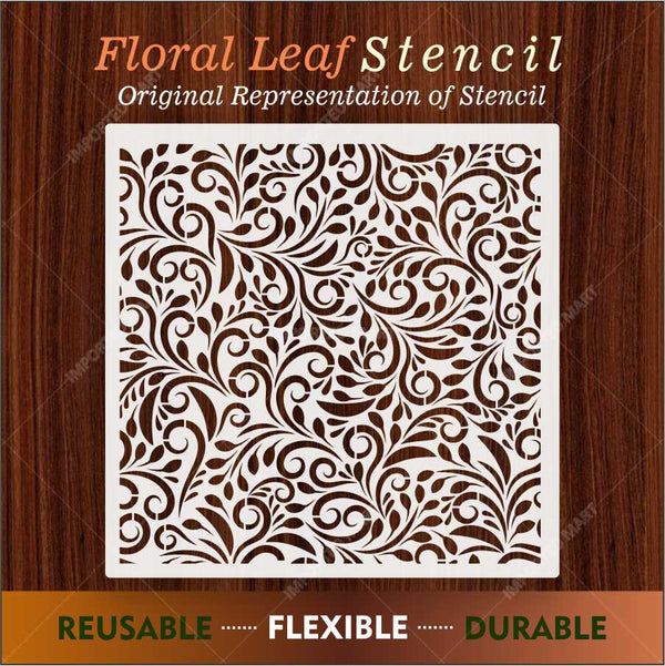 Ivy Leaf Floral Pattern Stencil – Elegant Botanical Wall Design ID#657