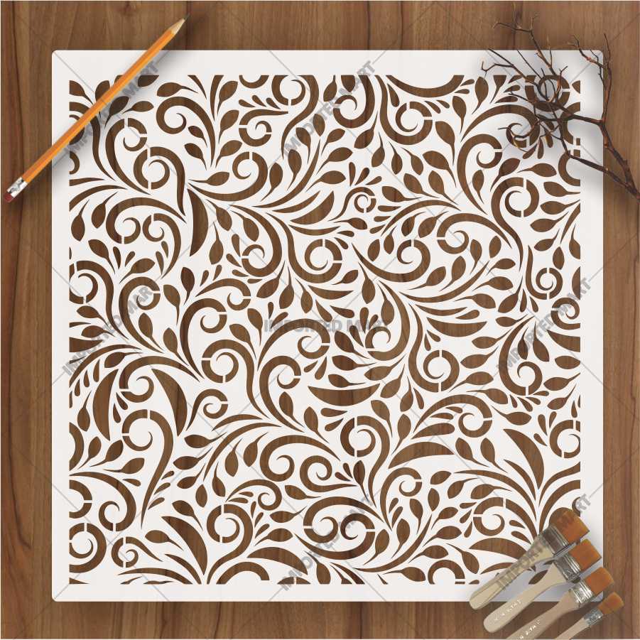 Ivy Leaf Floral Pattern Stencil – Elegant Botanical Wall Design ID#657 – ID# 171
