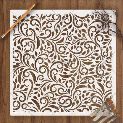 Ivy Leaf Floral Pattern Stencil – Elegant Botanical Wall Design ID#657 – ID# 171