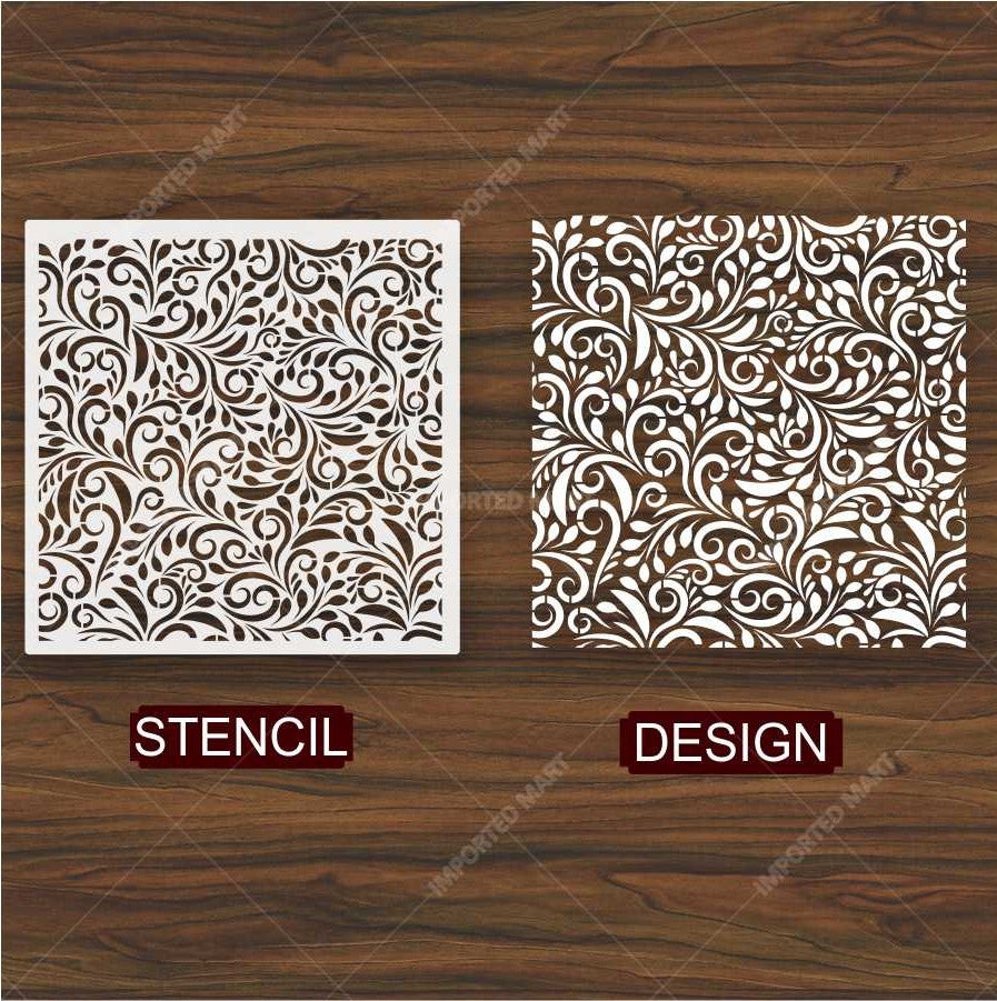 Ivy Leaf Floral Pattern Stencil – Elegant Botanical Wall Design ID#657 – ID# 171