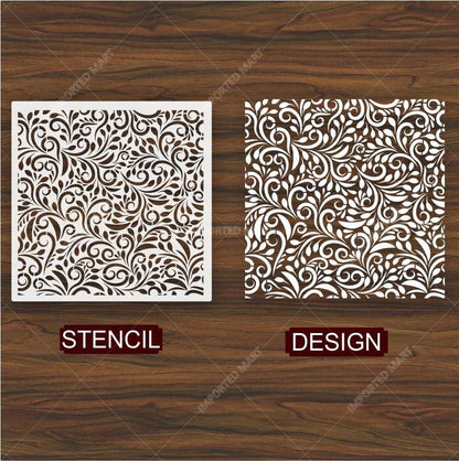 Ivy Leaf Floral Pattern Stencil – Elegant Botanical Wall Design ID#657 – ID# 171