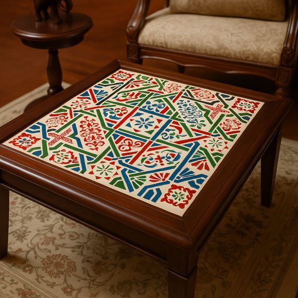Geometric Tile Stencil for Wall, Floor & Furniture – Moroccan Square Pattern – ID# 659