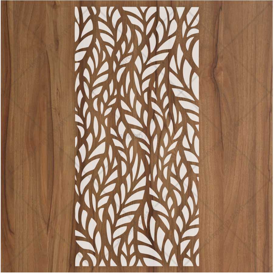 Flowing Botanical Leaf Stencil for Wall, Furniture & Fabric Art – Organic Nature Design – ID# 660