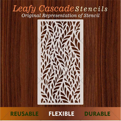 Flowing Botanical Leaf Stencil for Wall, Furniture & Fabric Art – Organic Nature Design – ID# 660