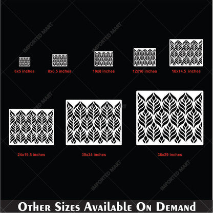 Modern Teardrop Leaf Stencil for Wall, Wood & Fabric – Bold Botanical Pattern – ID# 146