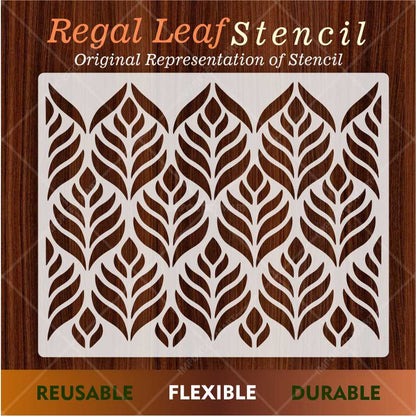 Modern Teardrop Leaf Stencil for Wall, Wood & Fabric – Bold Botanical Pattern – ID# 662