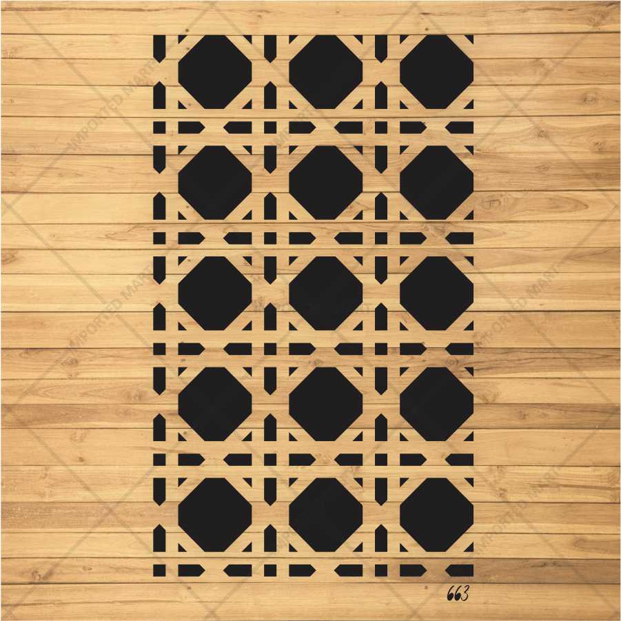 Geometric Grid Lattice Stencil for Wall, Wood & Decor – Reusable Islamic-Inspired Pattern – ID# 145