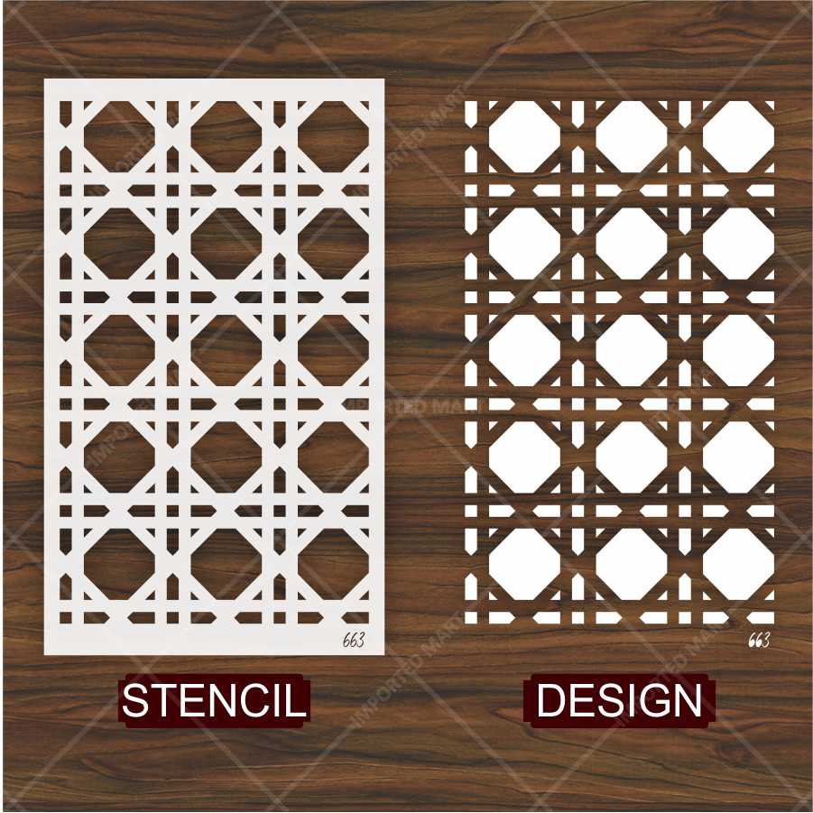 Geometric Grid Lattice Stencil for Wall, Wood & Decor – Reusable Islamic-Inspired Pattern – ID# 145