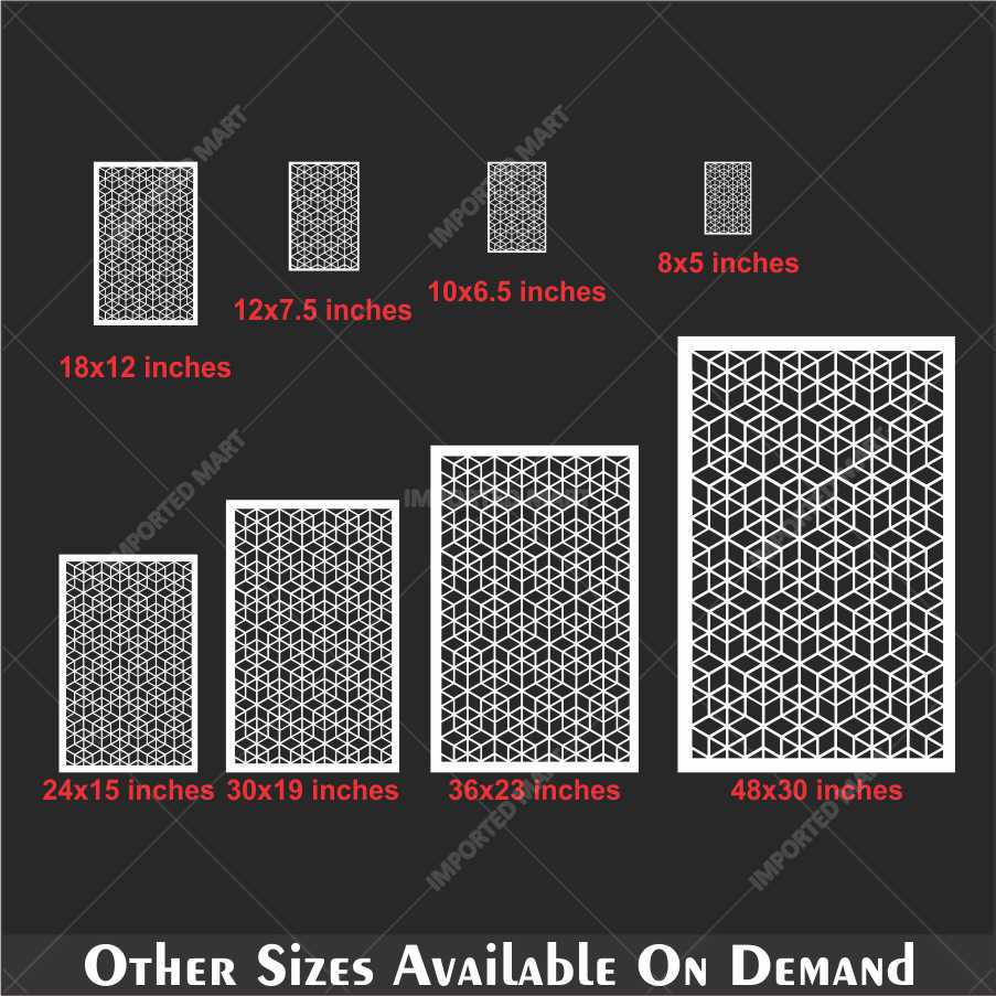 Geometric Cube Pattern Stencil for Wall, Floor & Wood Art – 3D Illusion Design – ID# 161