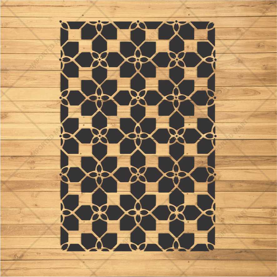Geometric Cube Pattern Stencil for Wall, Floor & Wood Art – 3D Illusion Design – ID# 160