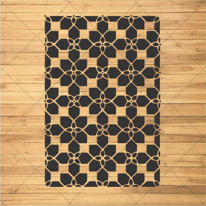 Geometric Cube Pattern Stencil for Wall, Floor & Wood Art – 3D Illusion Design – ID# 160