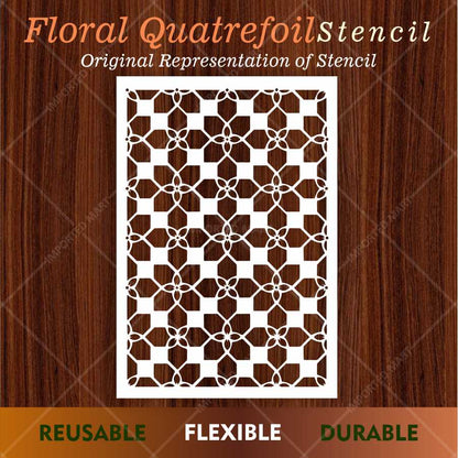 Geometric Cube Pattern Stencil for Wall, Floor & Wood Art – 3D Illusion Design – ID# 665