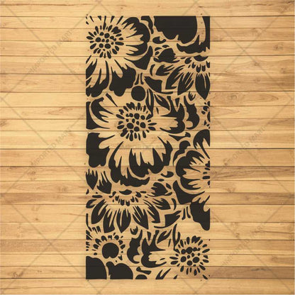 Floral Garden Pattern Stencil for Wall, Fabric & Wood Art – Dense Bloom Design – ID# 158