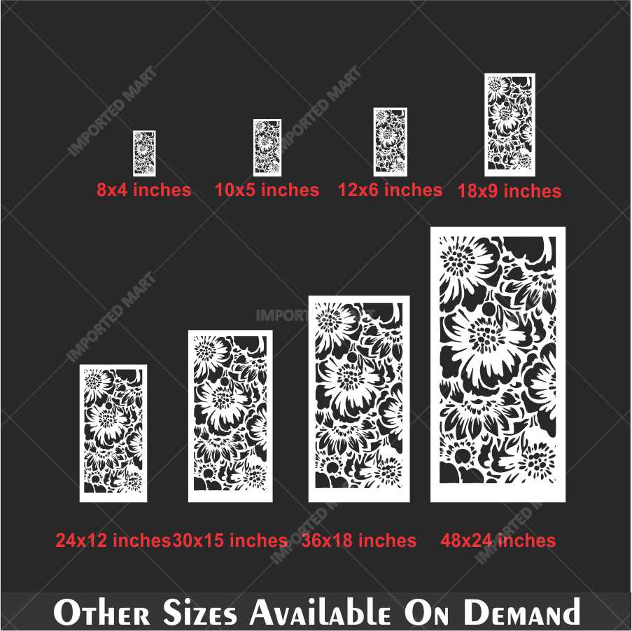 Floral Garden Pattern Stencil for Wall, Fabric & Wood Art – Dense Bloom Design – ID# 158