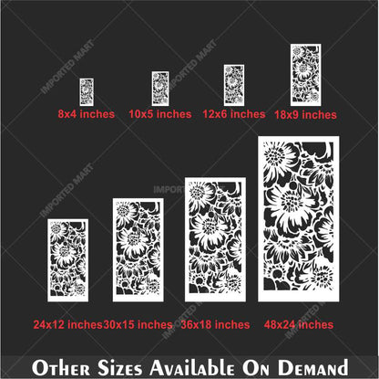 Floral Garden Pattern Stencil for Wall, Fabric & Wood Art – Dense Bloom Design – ID# 158