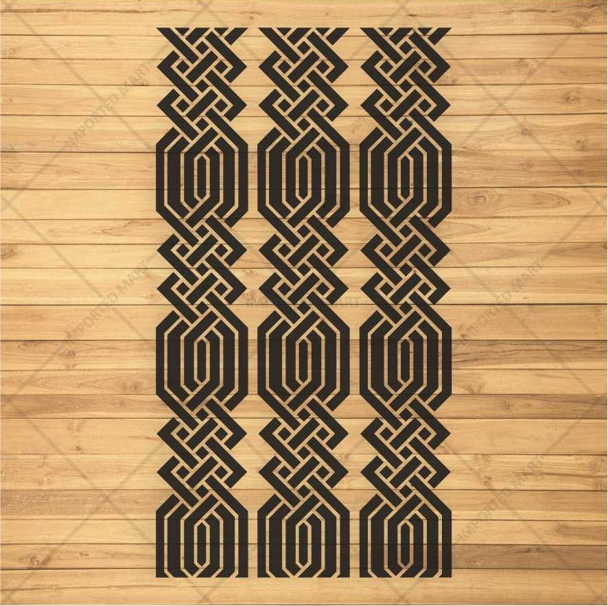 Geometric Knot Stencil for Wall, Wood & Furniture – Modern Lattice Design – ID# 669