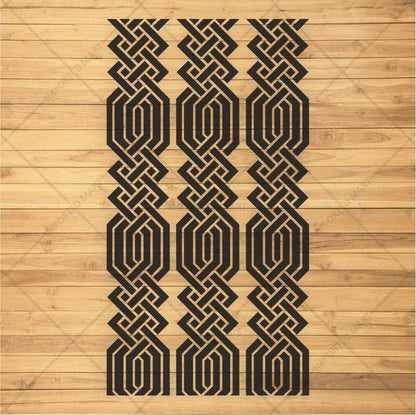 Geometric Knot Stencil for Wall, Wood & Furniture – Modern Lattice Design – ID# 669