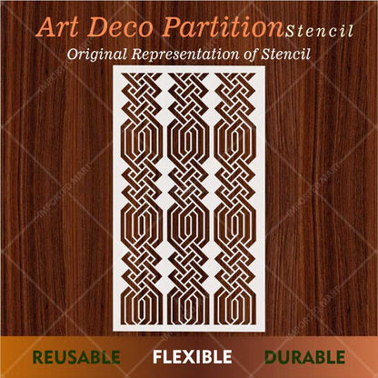 Geometric Knot Stencil for Wall, Wood & Furniture – Modern Lattice Design – ID# 669
