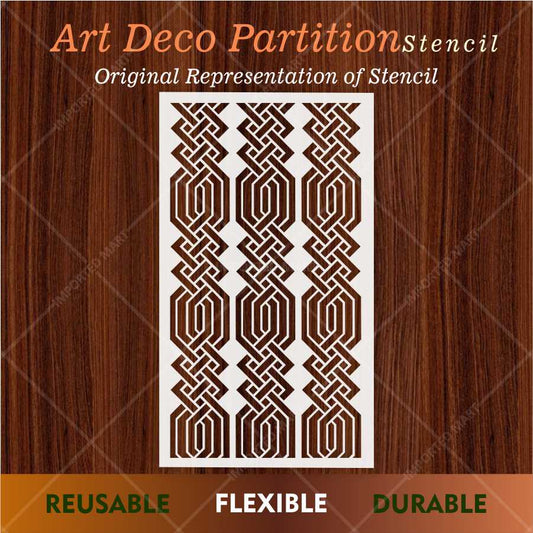 Geometric Knot Stencil for Wall, Wood & Furniture – Modern Lattice Design – ID# 669