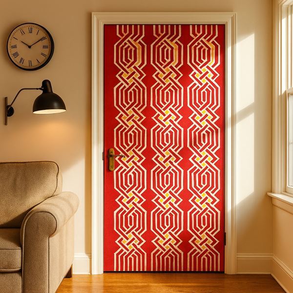 Geometric Knot Stencil for Wall, Wood & Furniture – Modern Lattice Design – ID# 669