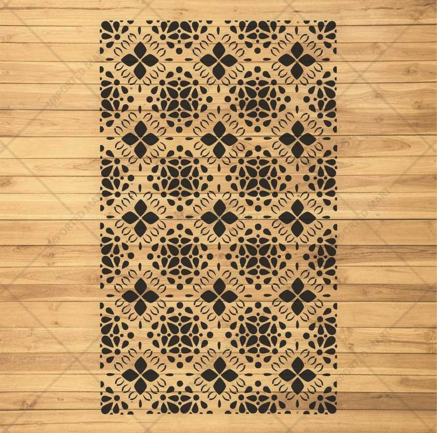 Moroccan Tile Stencil for Wall, Wood & Fabric Art – Boho Floral Pattern – ID# 156