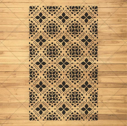 Moroccan Tile Stencil for Wall, Wood & Fabric Art – Boho Floral Pattern – ID# 156