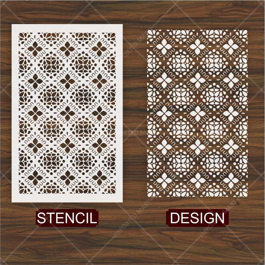 Moroccan Tile Stencil for Wall, Wood & Fabric Art – Boho Floral Pattern – ID# 156