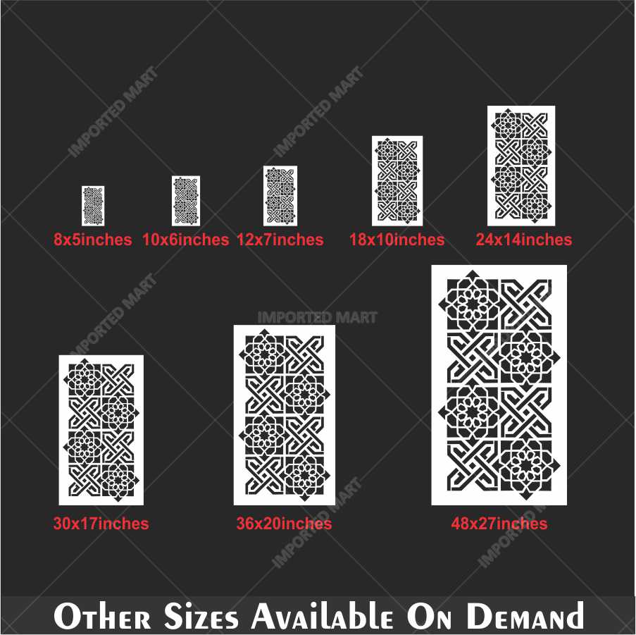 Islamic Geometric Tile Stencil for Wall, Wood & Fabric – Reusable Arabesque Art Design – ID# 155