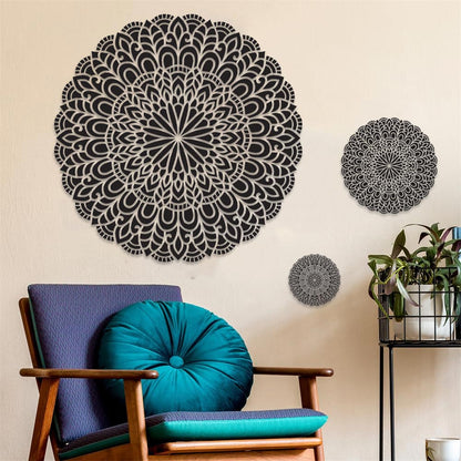 Floral Mandala Stencil for Wall, Floor & Furniture Art – Round Decorative Lotus Pattern – ID# 677