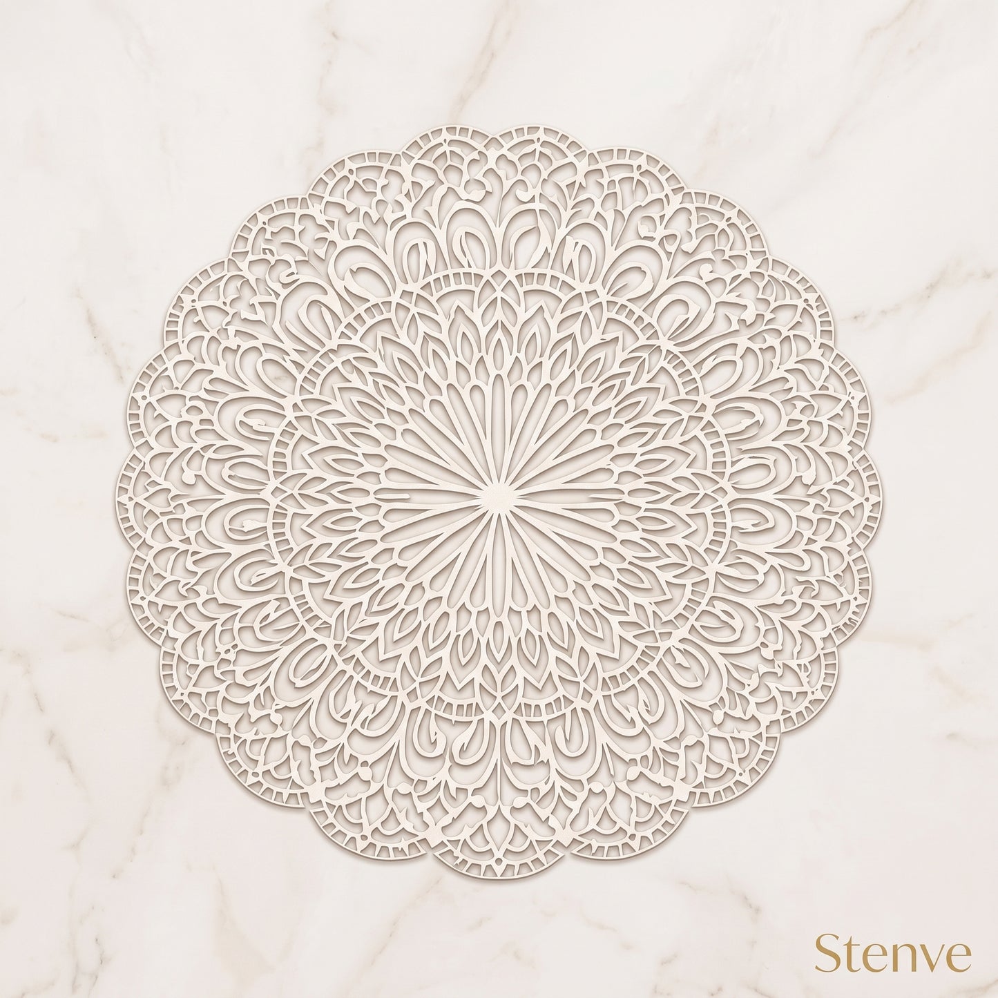 Floral Mandala Stencil for Wall, Floor & Furniture Art – Round Decorative Lotus Pattern – ID# 677