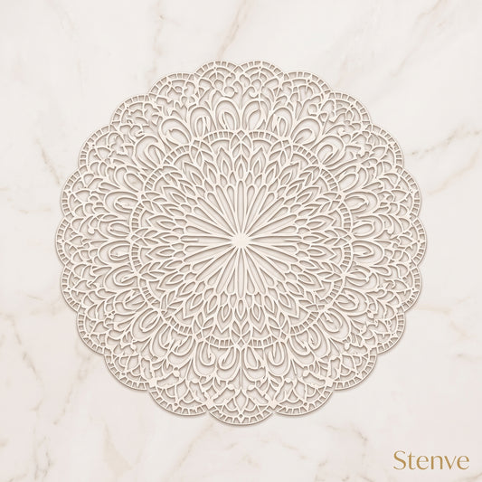 Floral Mandala Stencil for Wall, Floor & Furniture Art – Round Decorative Lotus Pattern – ID# 677