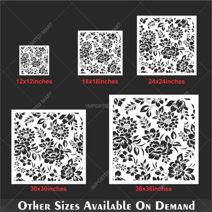 Dense Floral Pattern Stencil for Walls, Fabric & Furniture – Full Surface Repeat Design – ID# 678