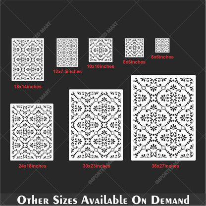 Ornamental Lattice Tile Stencil for Wall, Wood & Fabric Art – Vintage Pattern – ID# 149