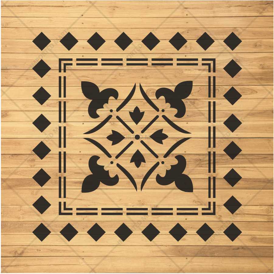 Classic Fleur Border Tile Stencil for Walls, Wood & Fabric – Elegant DIY Design – ID# 141