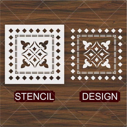 Classic Fleur Border Tile Stencil for Walls, Wood & Fabric – Elegant DIY Design – ID# 141
