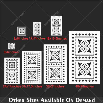 Classic Fleur Border Tile Stencil for Walls, Wood & Fabric – Elegant DIY Design – ID# 684