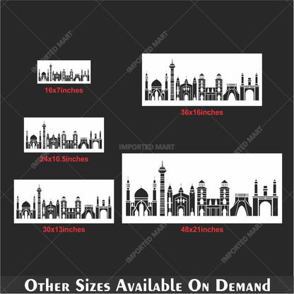 City Skyline Landmark Stencil for Walls, Wood & Crafts – Architectural Silhouette – ID# 140