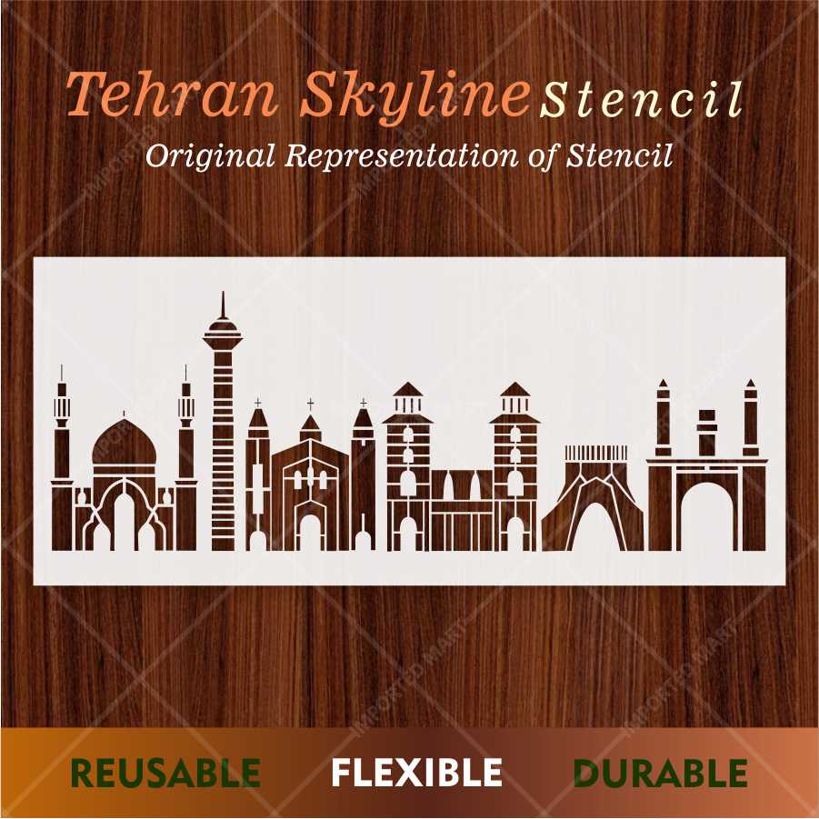City Skyline Landmark Stencil for Walls, Wood & Crafts – Architectural Silhouette – ID# 140