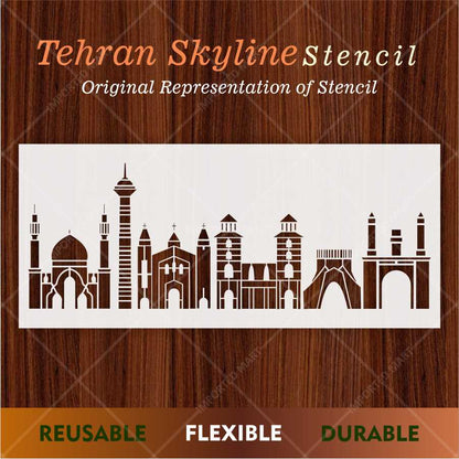 City Skyline Landmark Stencil for Walls, Wood & Crafts – Architectural Silhouette – ID# 140