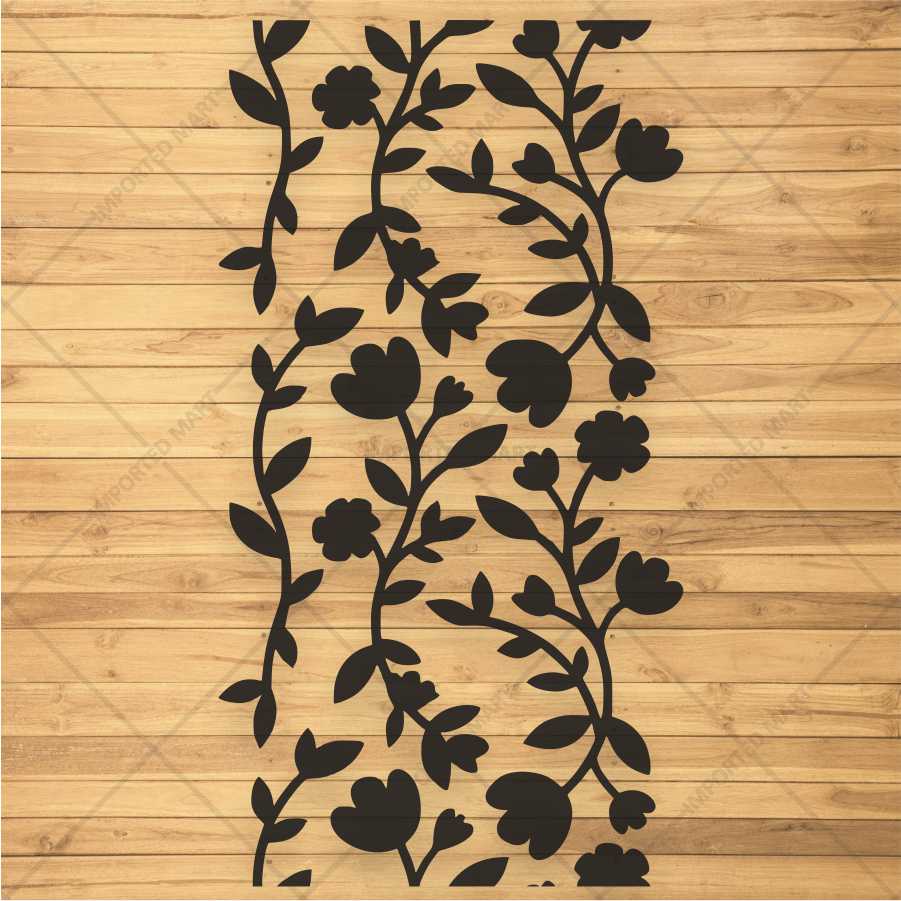 Floral Vine Wall Stencil for Wood, Fabric & Canvas – Seamless Botanical Pattern – ID# 139