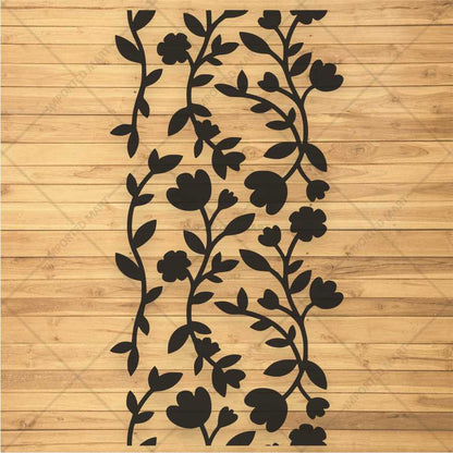 Floral Vine Wall Stencil for Wood, Fabric & Canvas – Seamless Botanical Pattern – ID# 139