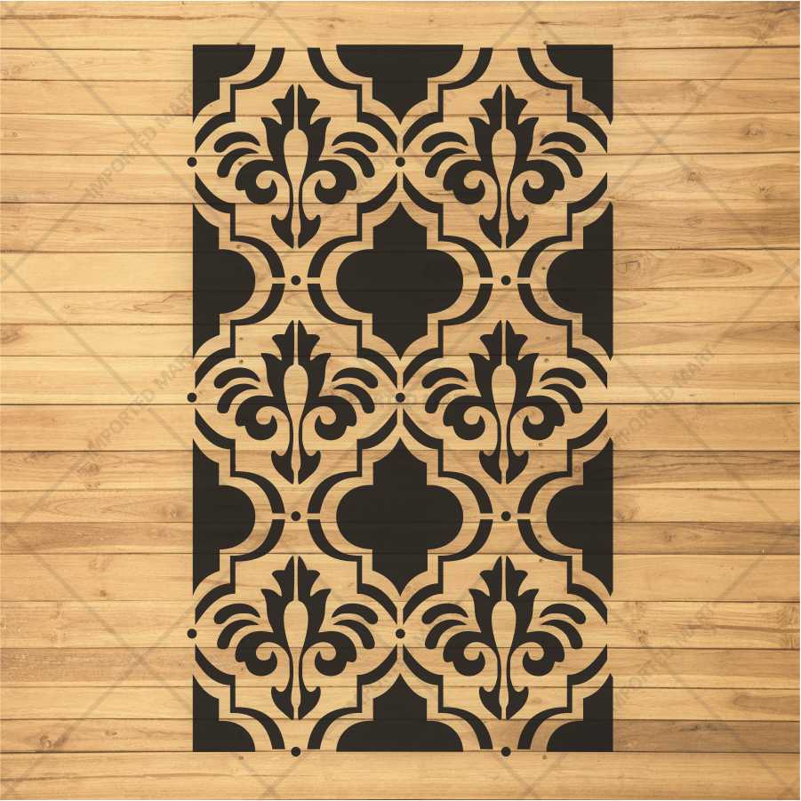 Moroccan Fleur Tile Stencil for Wall, Furniture & Fabric – Reusable Ornamental Design – ID# 687