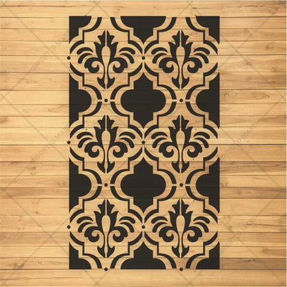 Moroccan Fleur Tile Stencil for Wall, Furniture & Fabric – Reusable Ornamental Design – ID# 687
